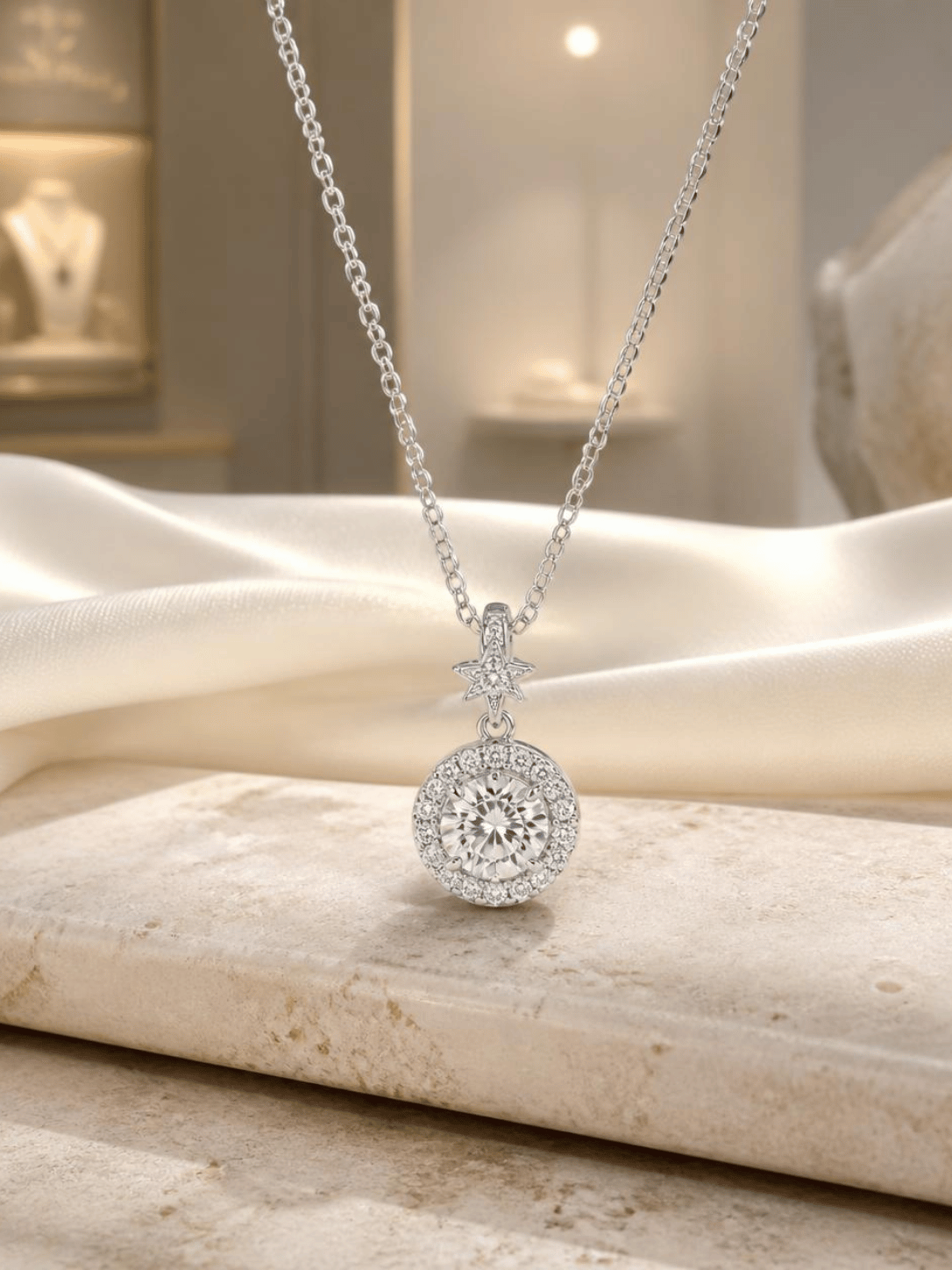 Celeste Diamond Pendant Necklace - Image 2