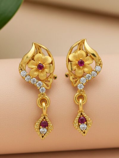 Gold plated drop earring