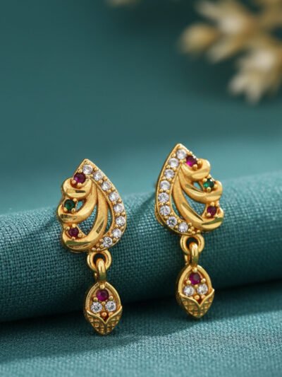 Gold plated drop earring