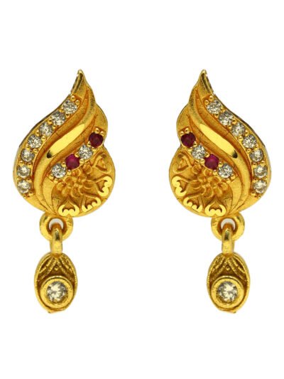 Gold plated drop earring