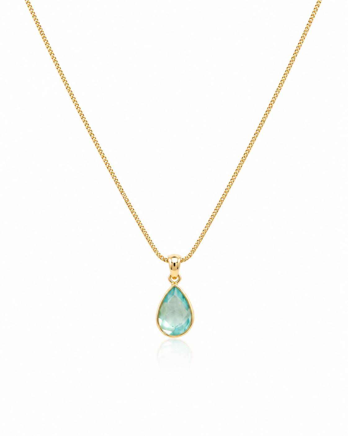18K Gold Plated Stainless steel Drop Pendant Chain Necklace - Image 3