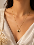 18K Gold Plated Stainless Steel Love Heart  Pendent Chain